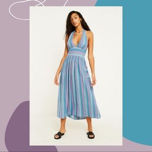 UO Striped Halter Midi